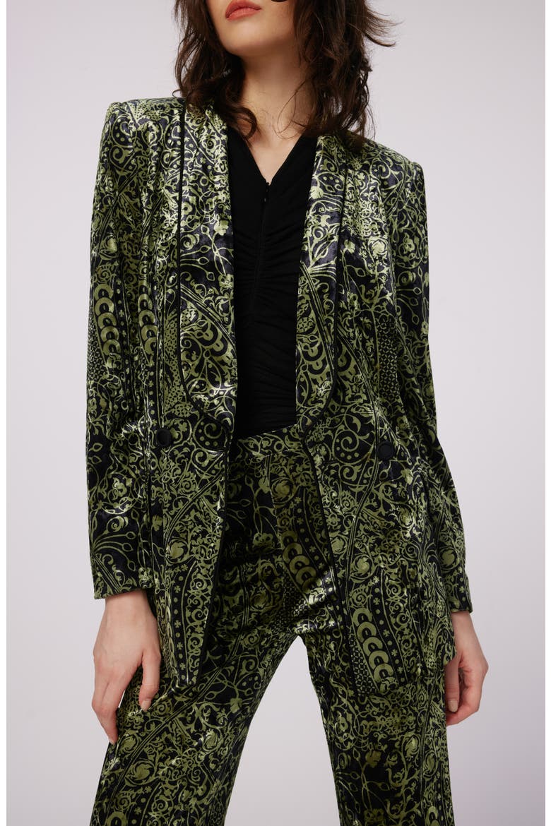 Chiana Paisley Velvet Jacket, Main, color, LACED UP