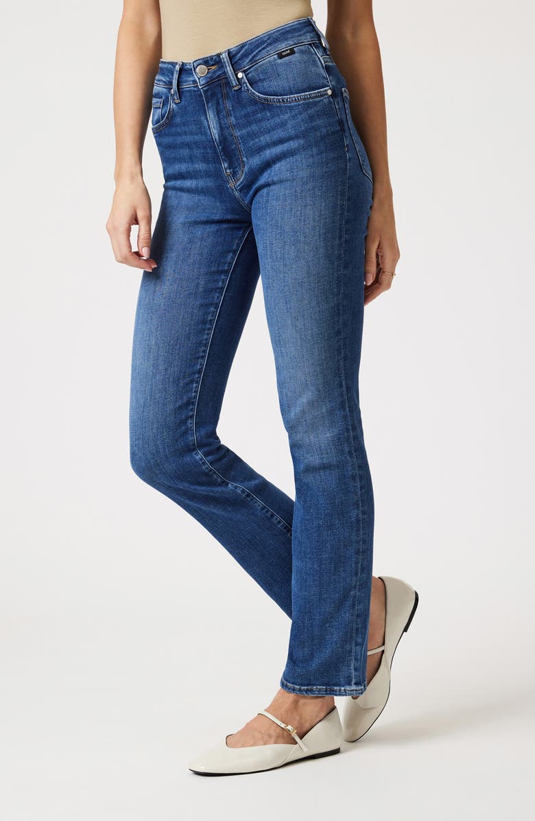Mavi Jeans Kendra High Waist Straight Leg Jeans, Alternate, color, Dark Brushed Feather Blue