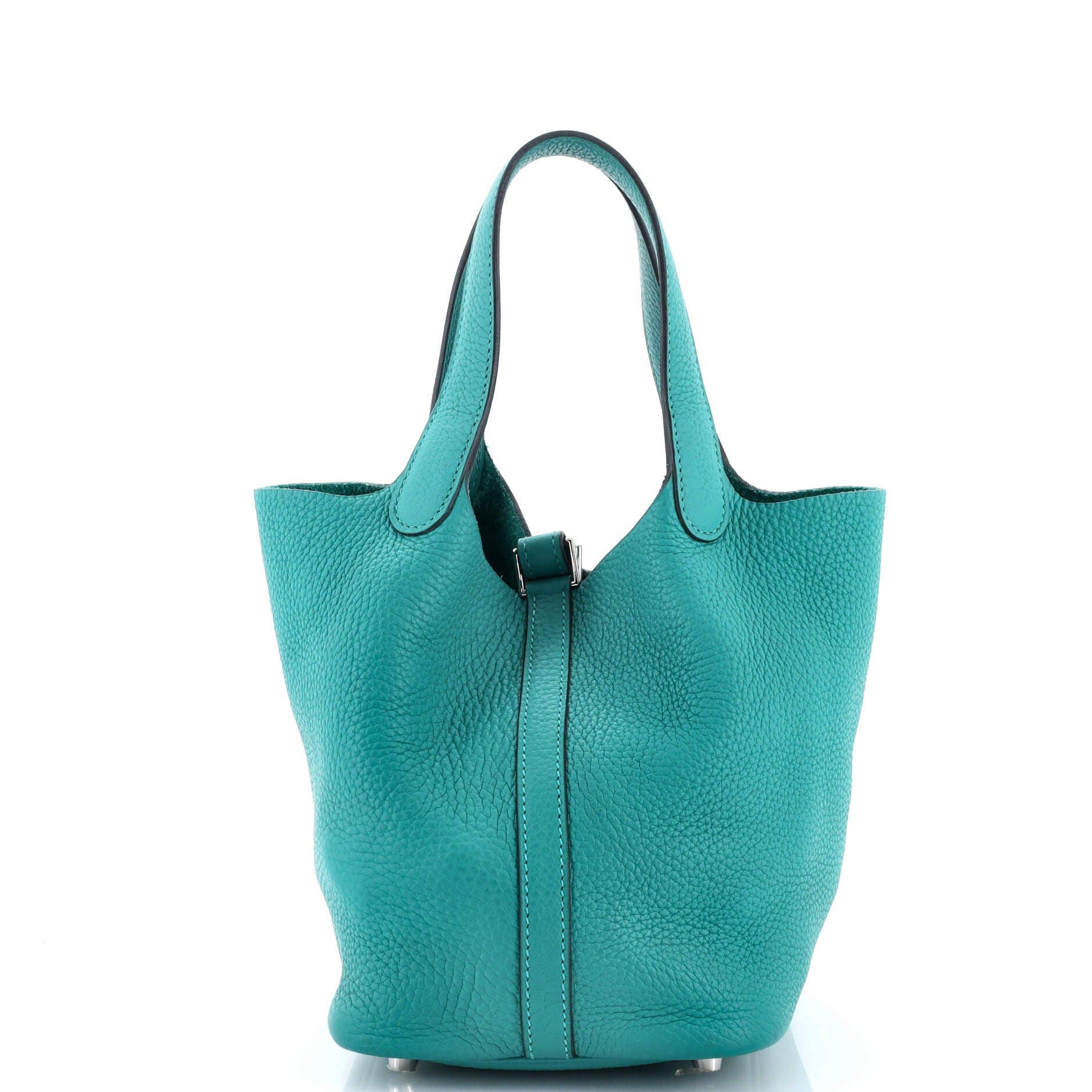 Pre-Owned Hermes Picotin Lock Bag Clemence PM, Alternate, color, Vert Verone