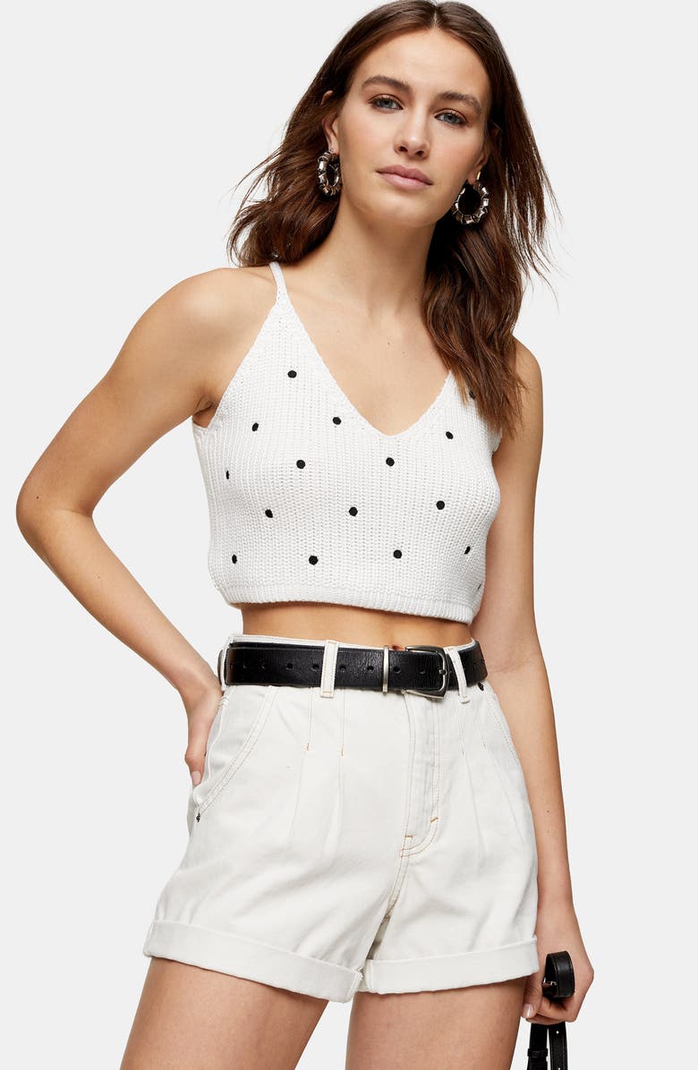 Topshop Balloon Fit Denim Shorts, Alternate, color, 