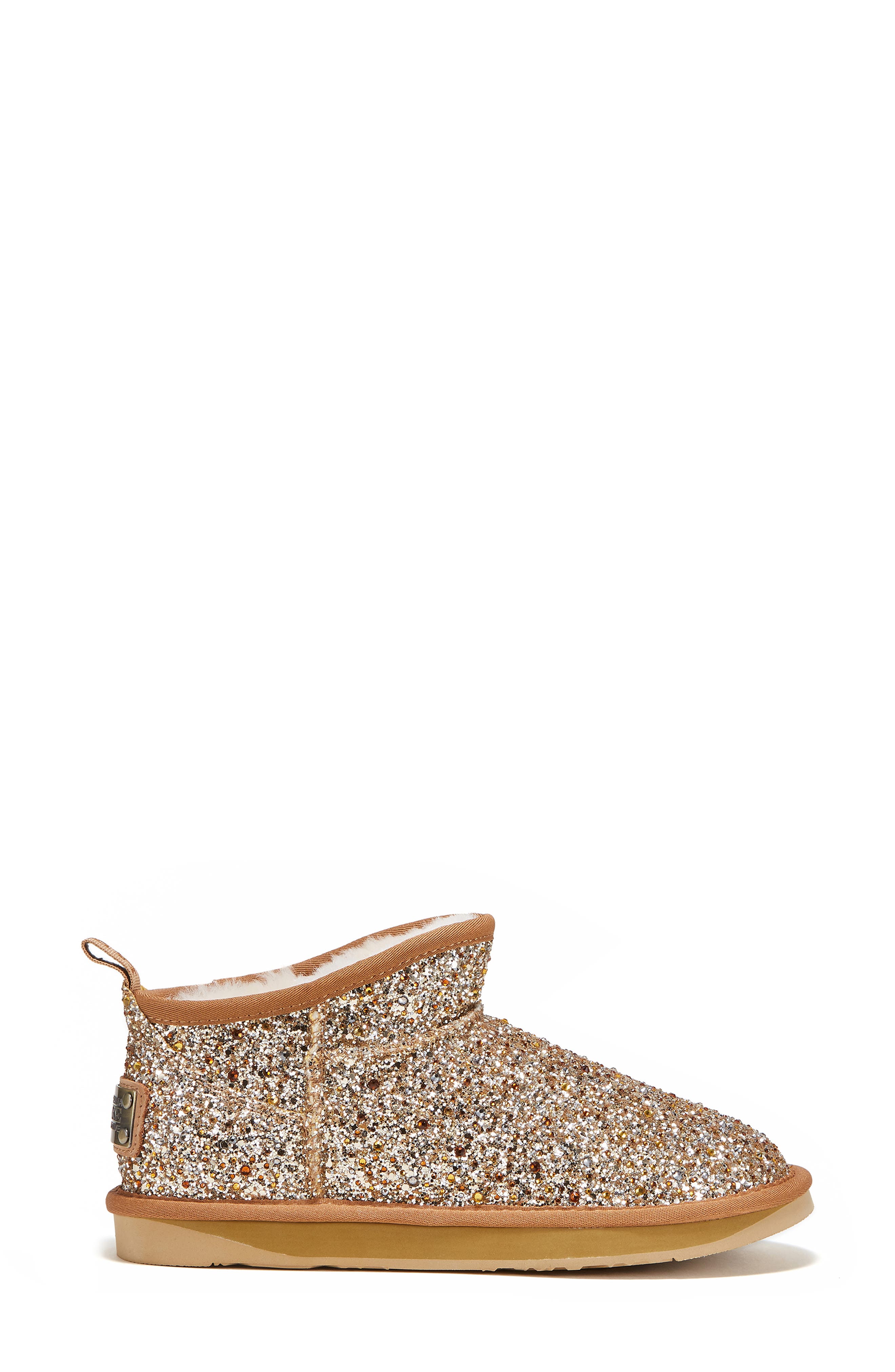 Australia Luxe Collective Cosy Ultra Short Genuine Shearling Bootie, Alternate, color, Gold
