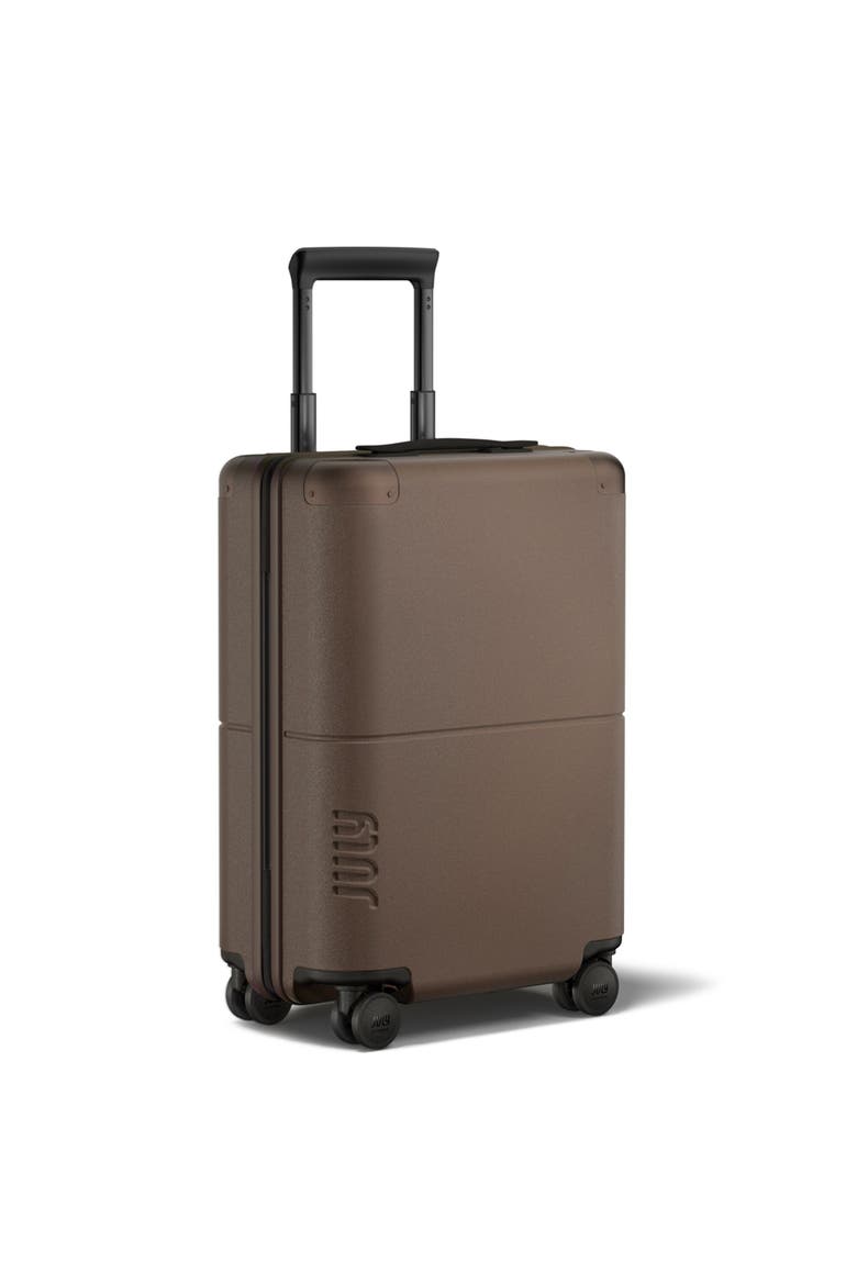 Carry On With Built In Tracking, Alternate, color, Dark Brown