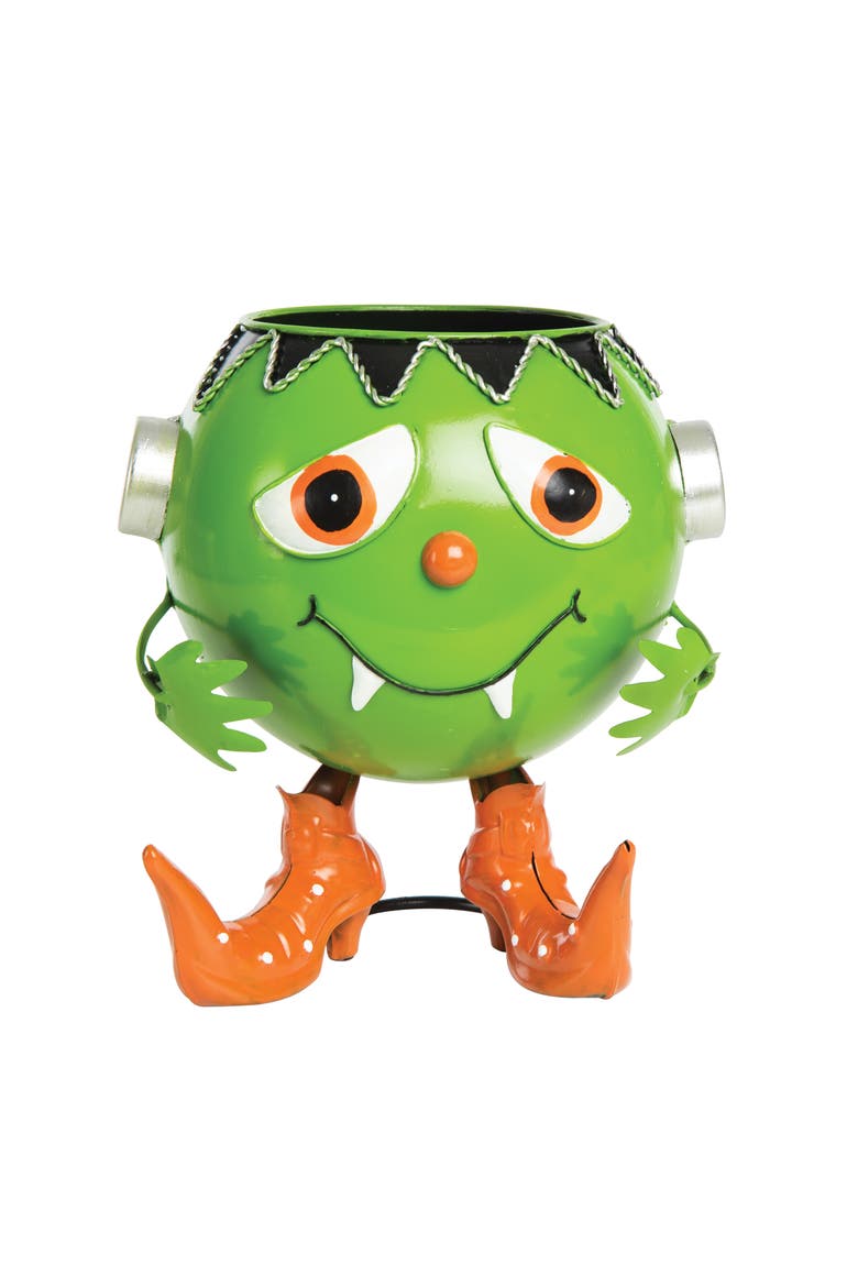 Frankenstein Sandy Halloween Decorative Candy Bowl, Main, color, Green
