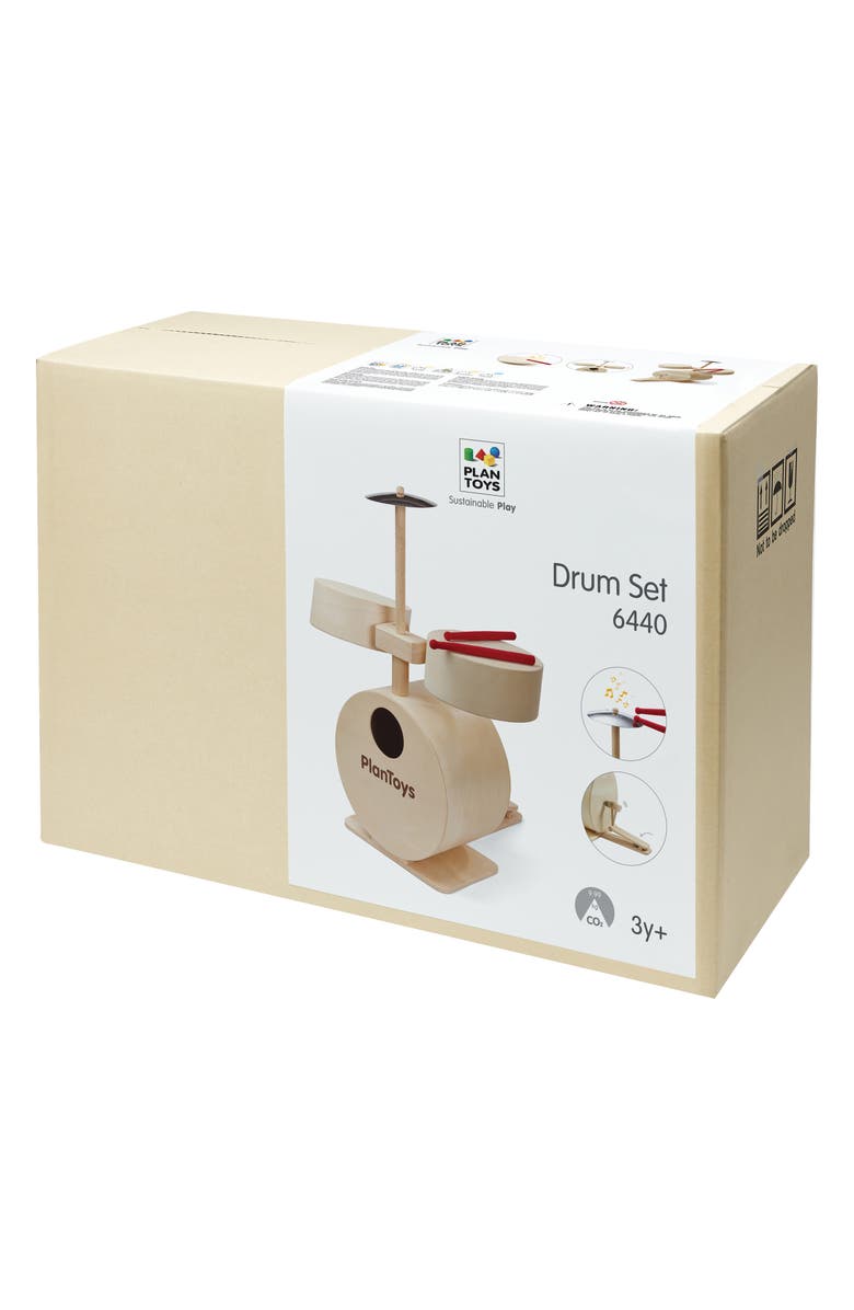 PlanToys<sup>®</sup> Drum Playset, Alternate, color, Natural