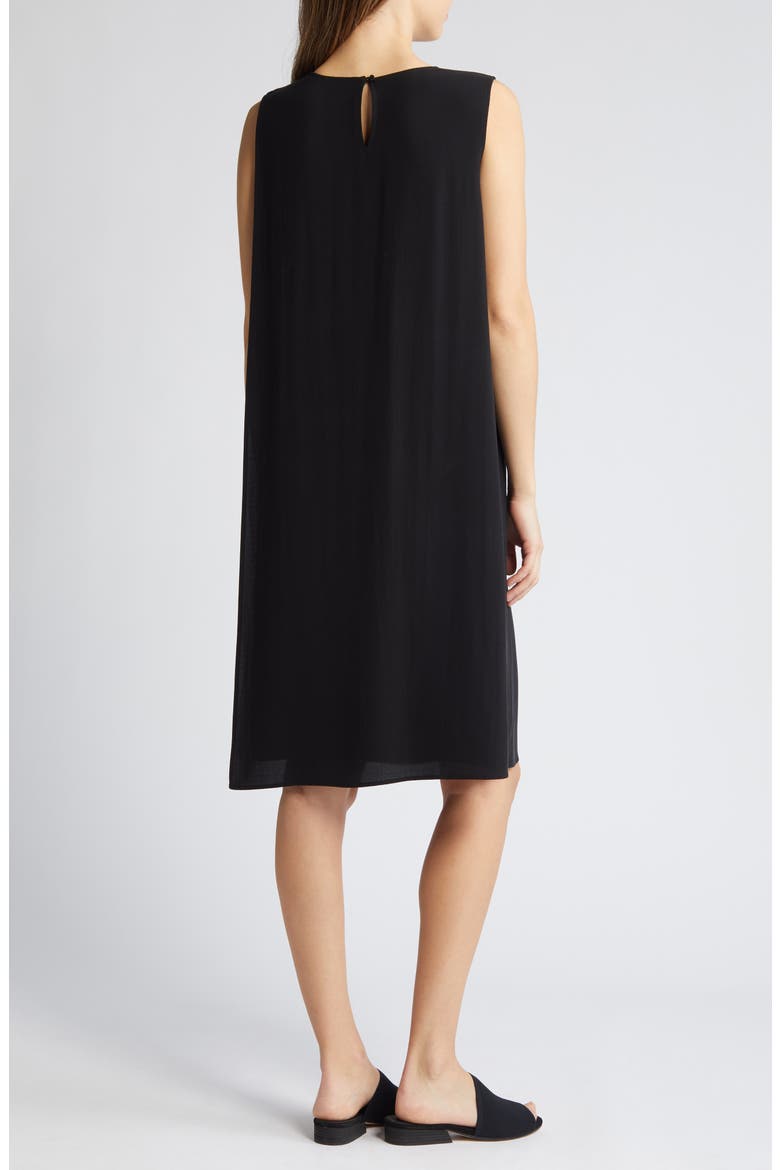 Matte Silk Shift Dress, Alternate, color, BLACK