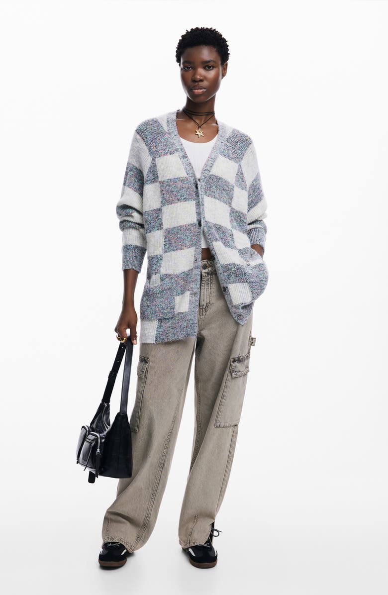 Desigual Oxford Button-Up Sweater, Alternate, color,