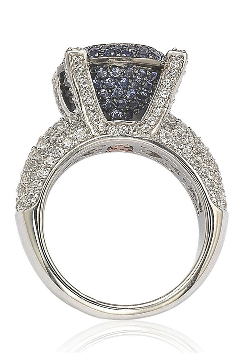 Sterling Silver Pave Blue CZ Ring, Alternate, color, BLUE