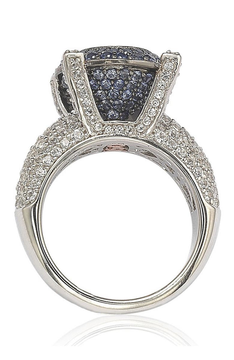 SUZY LEVIAN Sterling Silver Pave Blue CZ Ring, Alternate, color, Blue
