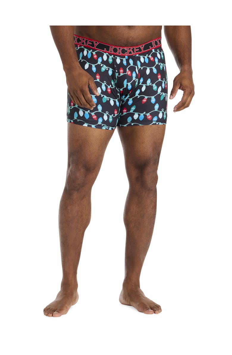 Jockey Big & Tall Printed Holiday Tech Boxer Briefs, Alternate, color, Holiday Lights