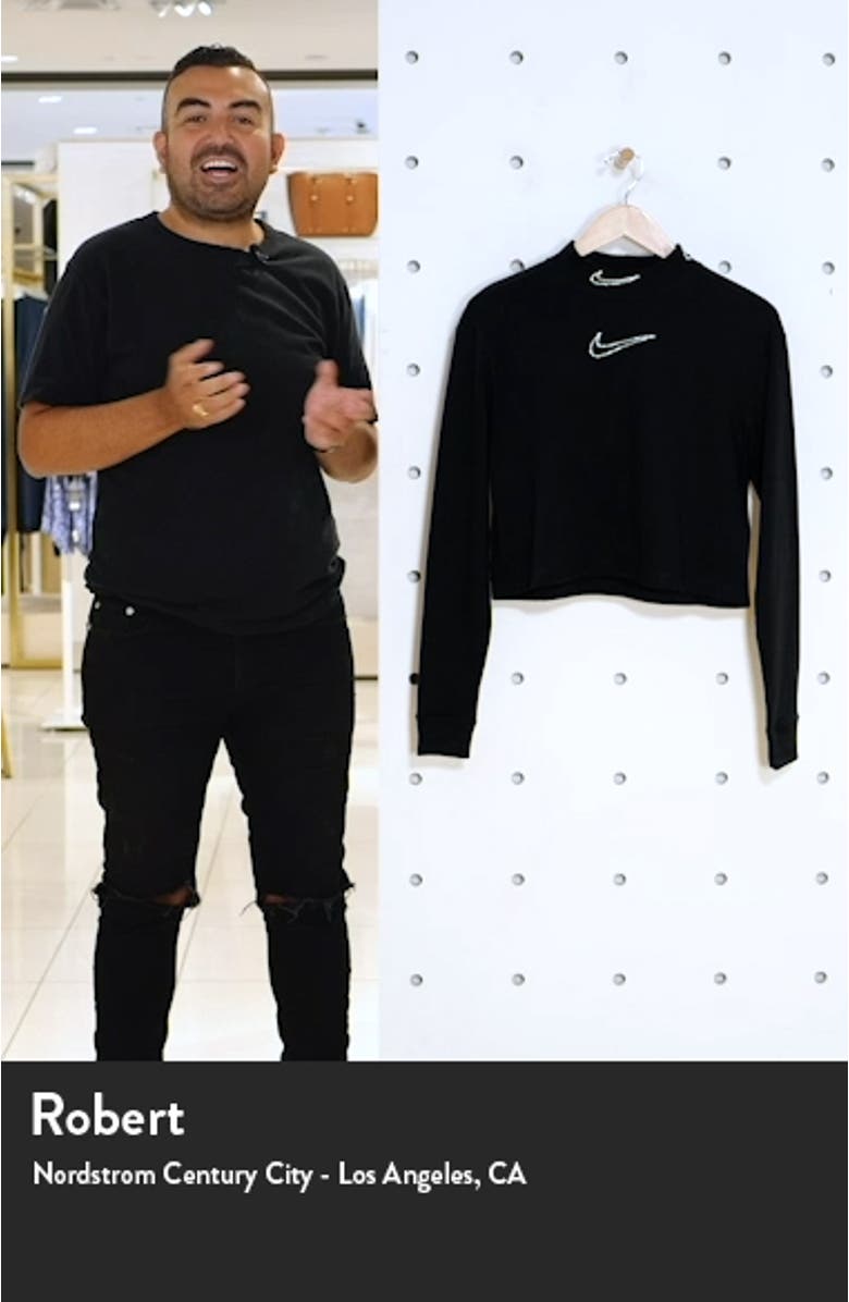 Sportswear Y2K Embellished Mock Neck Crop Top, sales video thumbnail