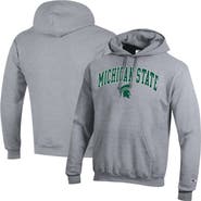Champion Men's Champion  Heather Gray Michigan State Spartans Arch Over Logo Pullover Hoodie