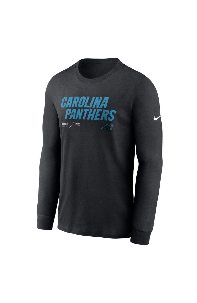 Nike Men's Nike Black Carolina Panthers Sideline Infograph Lock Up Performance Long Sleeve T-Shirt, Alternate, color, Black