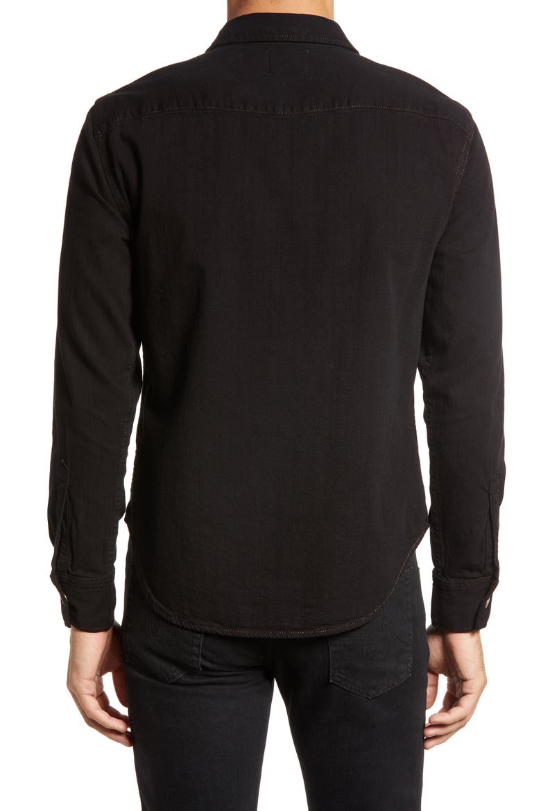 Denim Western Shirt, Alternate, color, BLACK