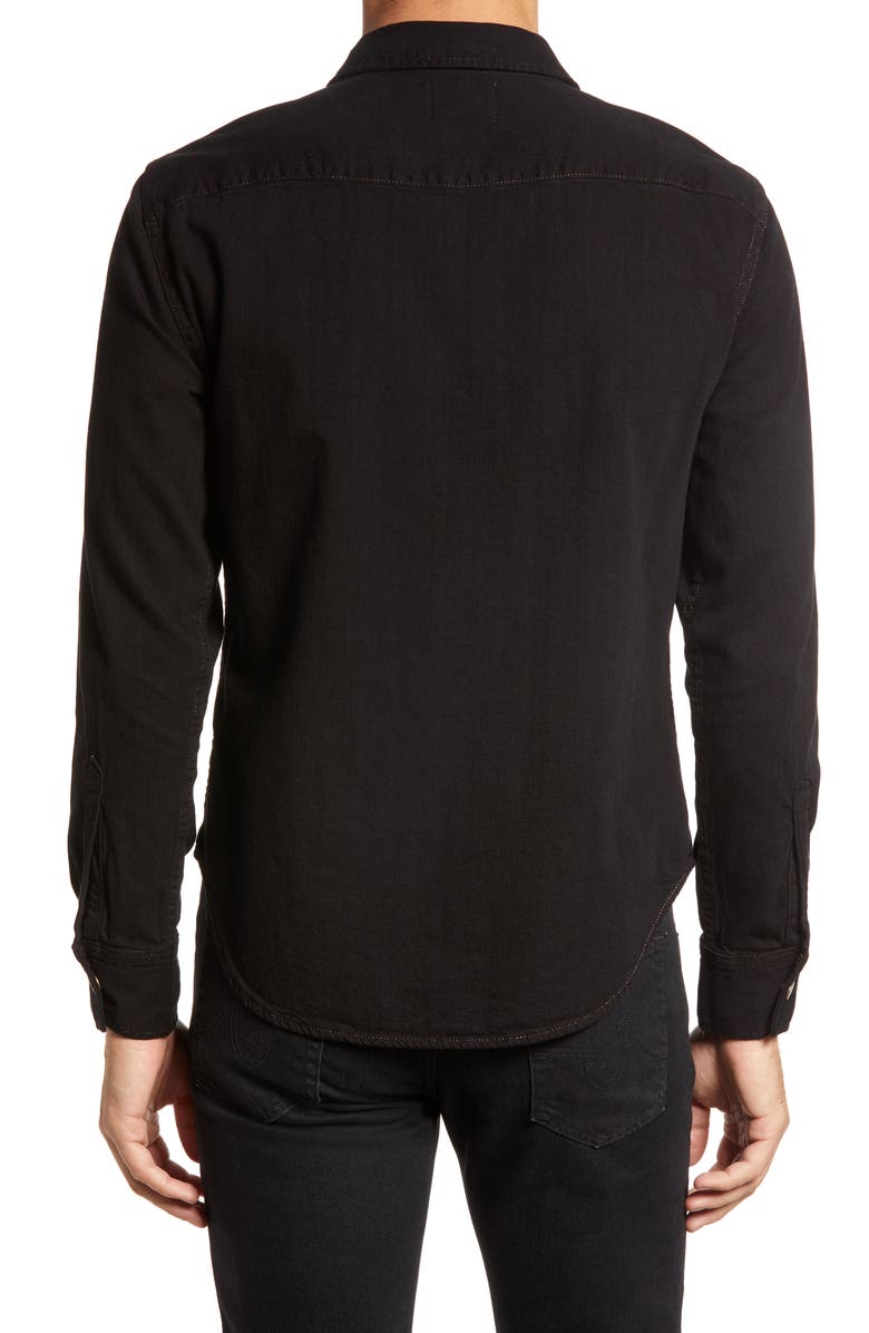 Billy Reid Denim Western Shirt, Alternate, color, Black