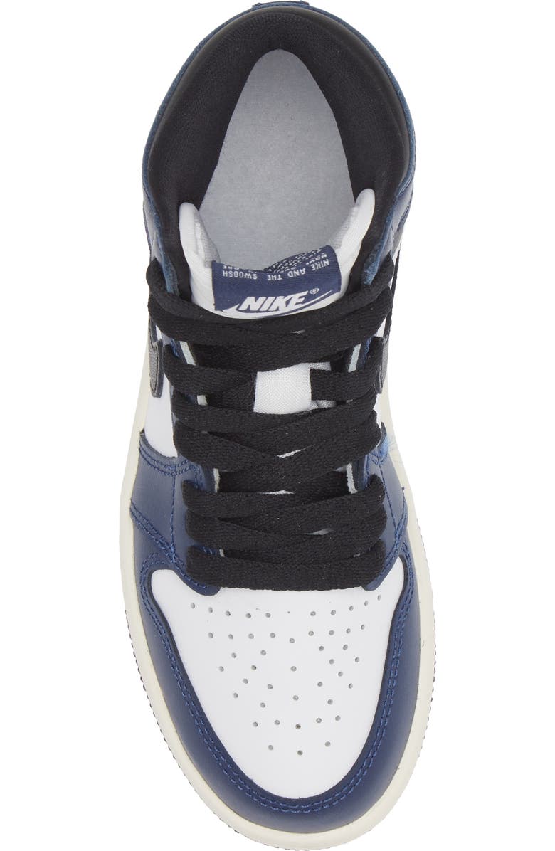 Jordan Kids' Air Jordan 1 Retro High OG Basketball Sneaker, Alternate, color, Navy/ Black/ White/ Sail