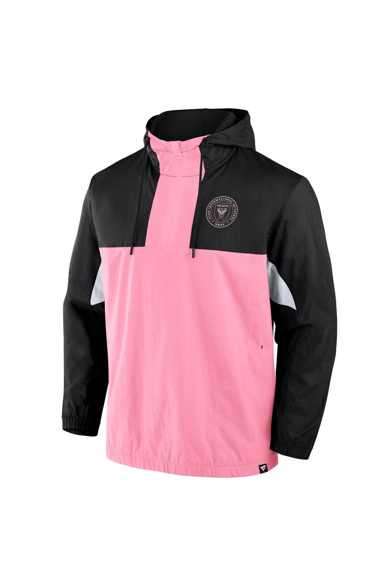 Men's Fanatics Black Inter Miami CF Free Kick Woven Quarter-Zip Hoodie Jacket, Alternate, color, Black