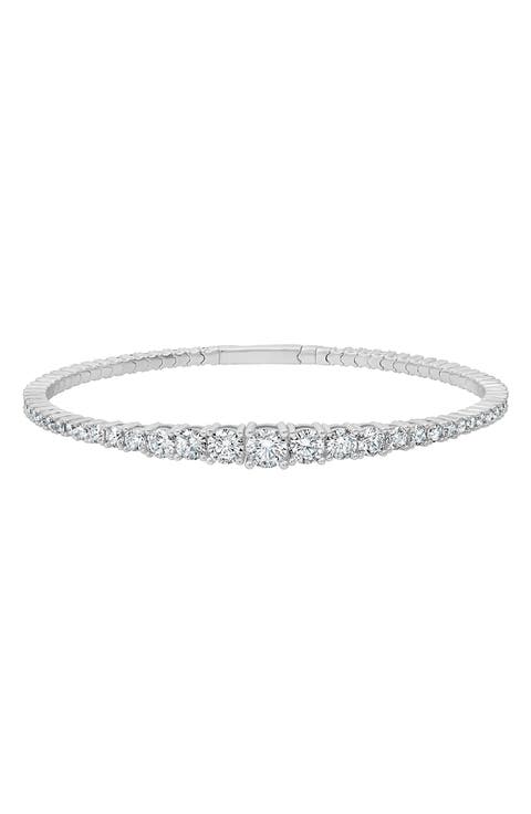 Graduated Round Cubic Zirconia Flex Bracelet