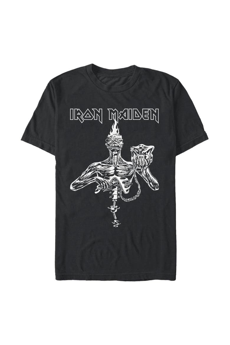 Men's Iron Maiden Seventh Son of a Seventh Son Black and White  Graphic T-Shirt, Main, color, Black
