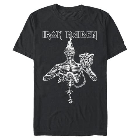 Men's Iron Maiden Seventh Son of a Seventh Son Black and White  Graphic T-Shirt