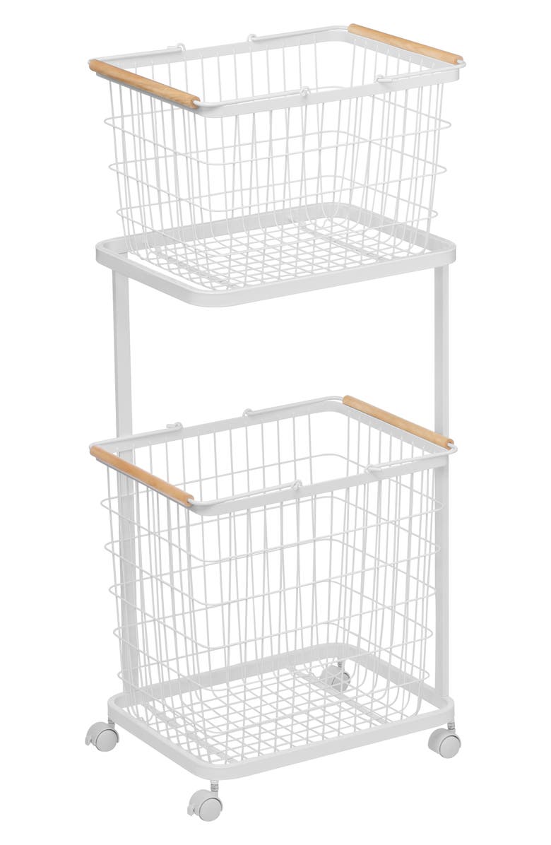 Yamazaki Tosca Rolling Laundry Cart & Baskets Set, Main, color, 