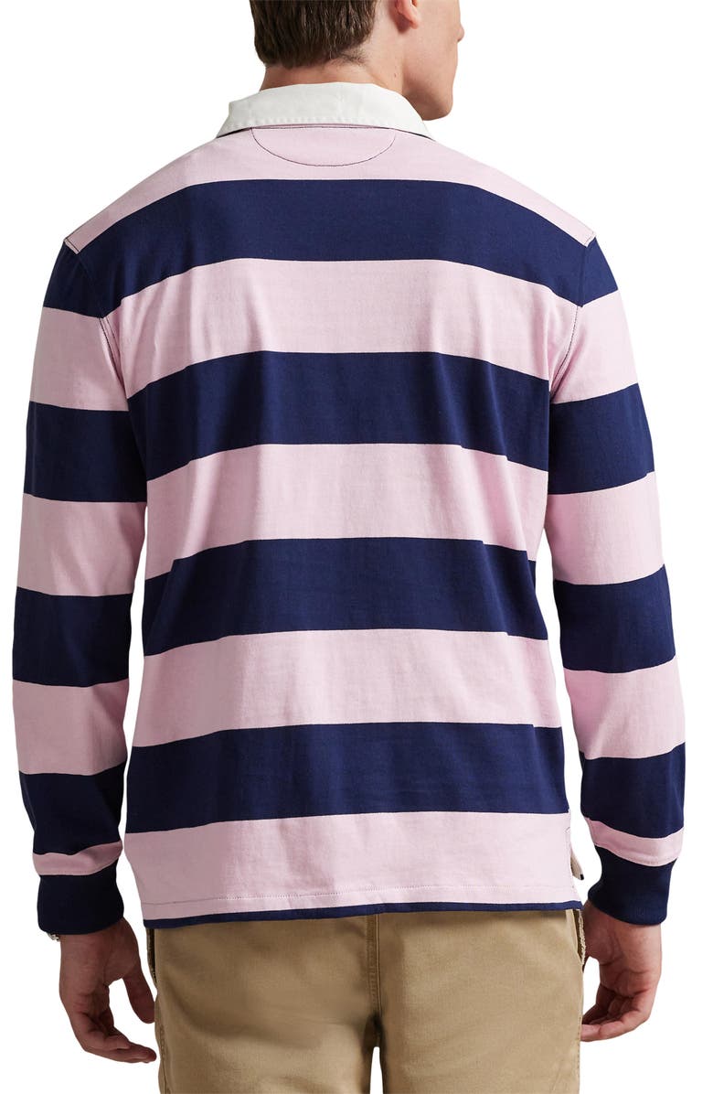 Polo Ralph Lauren The Iconic Rugby Shirt, Alternate, color, Carmel Pink/ Newport Navy