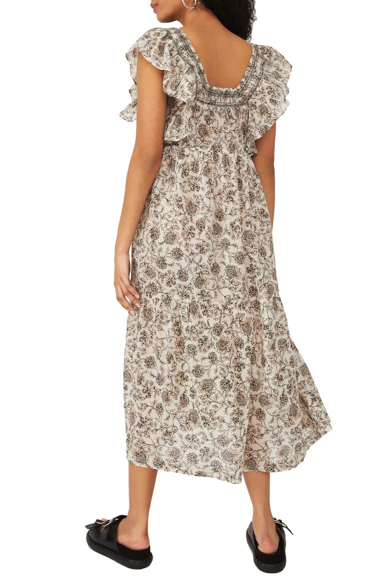 Bonita Floral Print Dress, Alternate, color, TEA COMBO