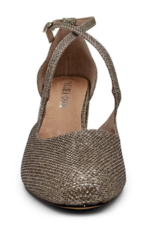 Chelsea Crew Oren Crossover Pump In Gold Glitter Pu
