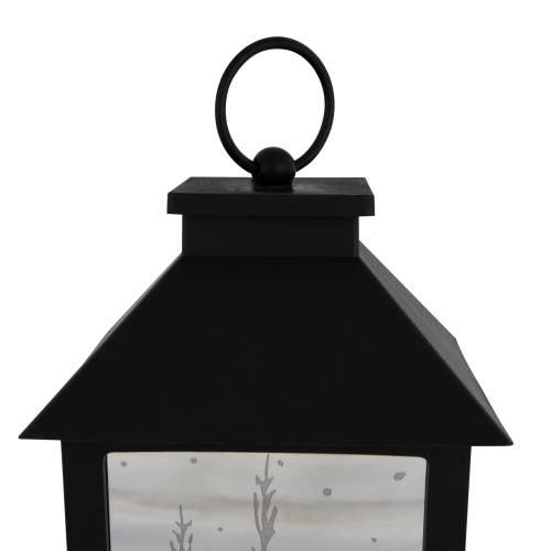 Northlight Led Lighted Deer And Winter Trees Christmas Lantern In Black