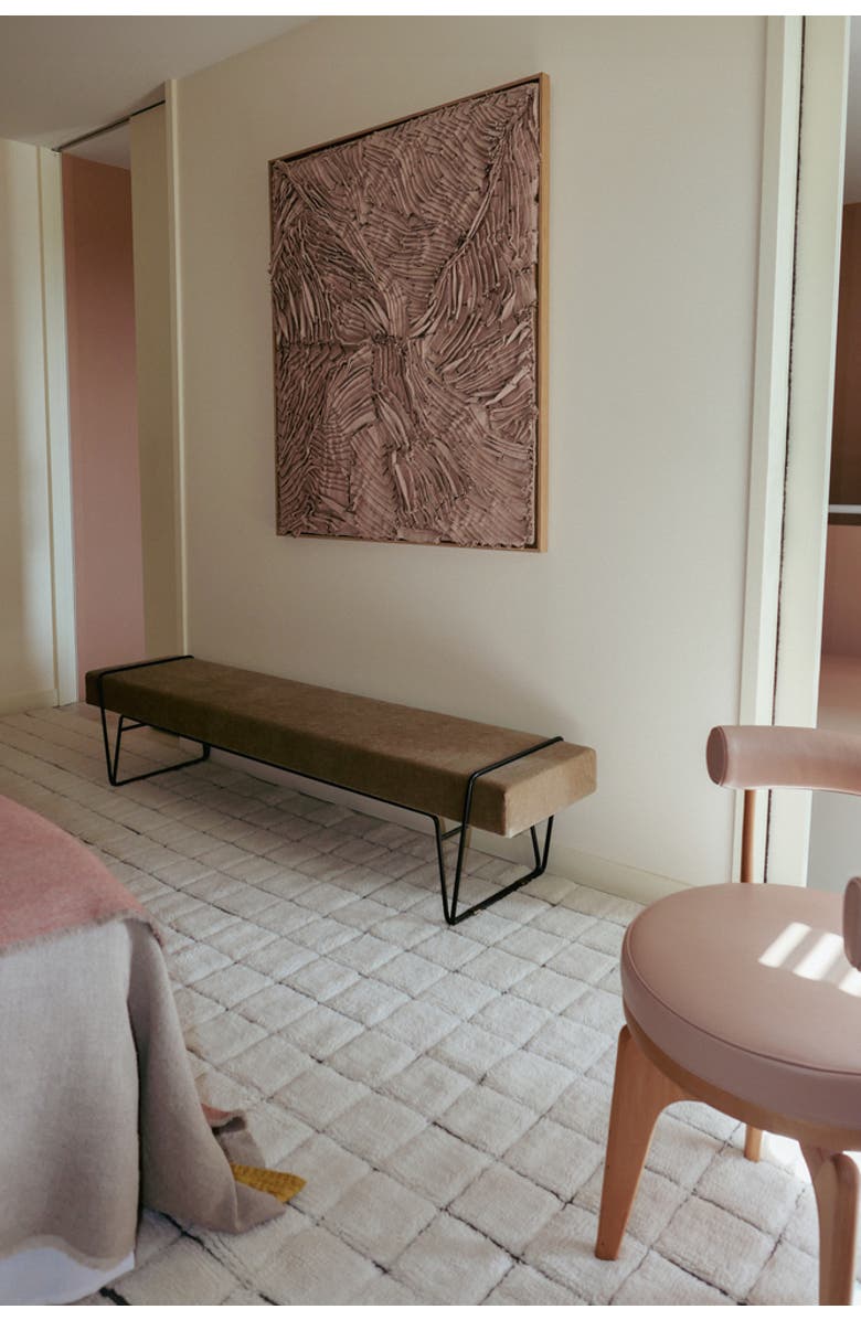 Lorena Canals Woolable Rug Runner Mosaic, Alternate, color, Natural Wool, Canvas Dark Grey