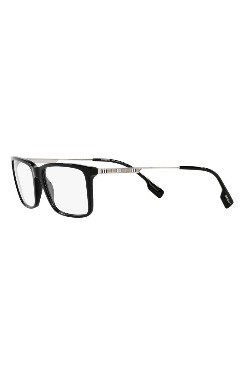 Burberry Harrington 57mm Rectangular Optical Glasses, Alternate, color, Black