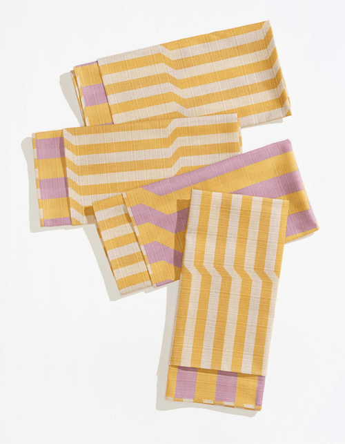 Tortuga Forma Stripe Dinner Napkins In Orange