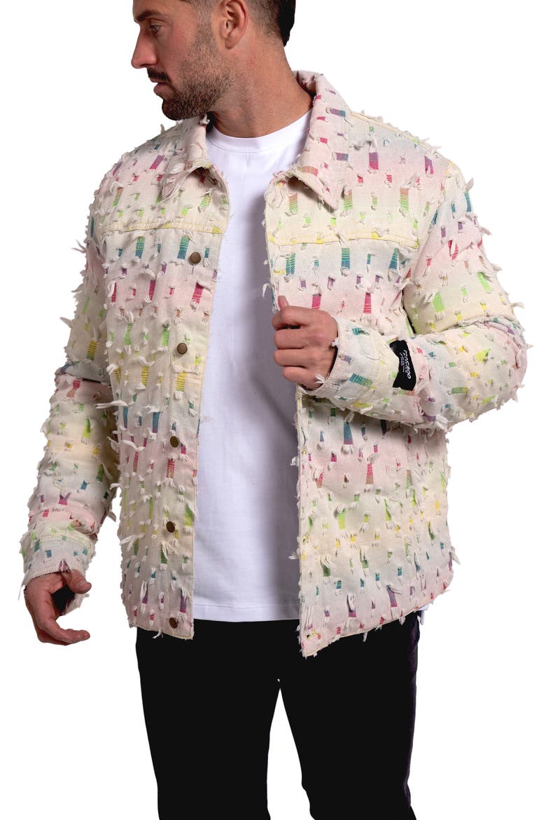 Ascension 0013 Lined Denim Jacket, Alternate, color, IVORY/BROWN