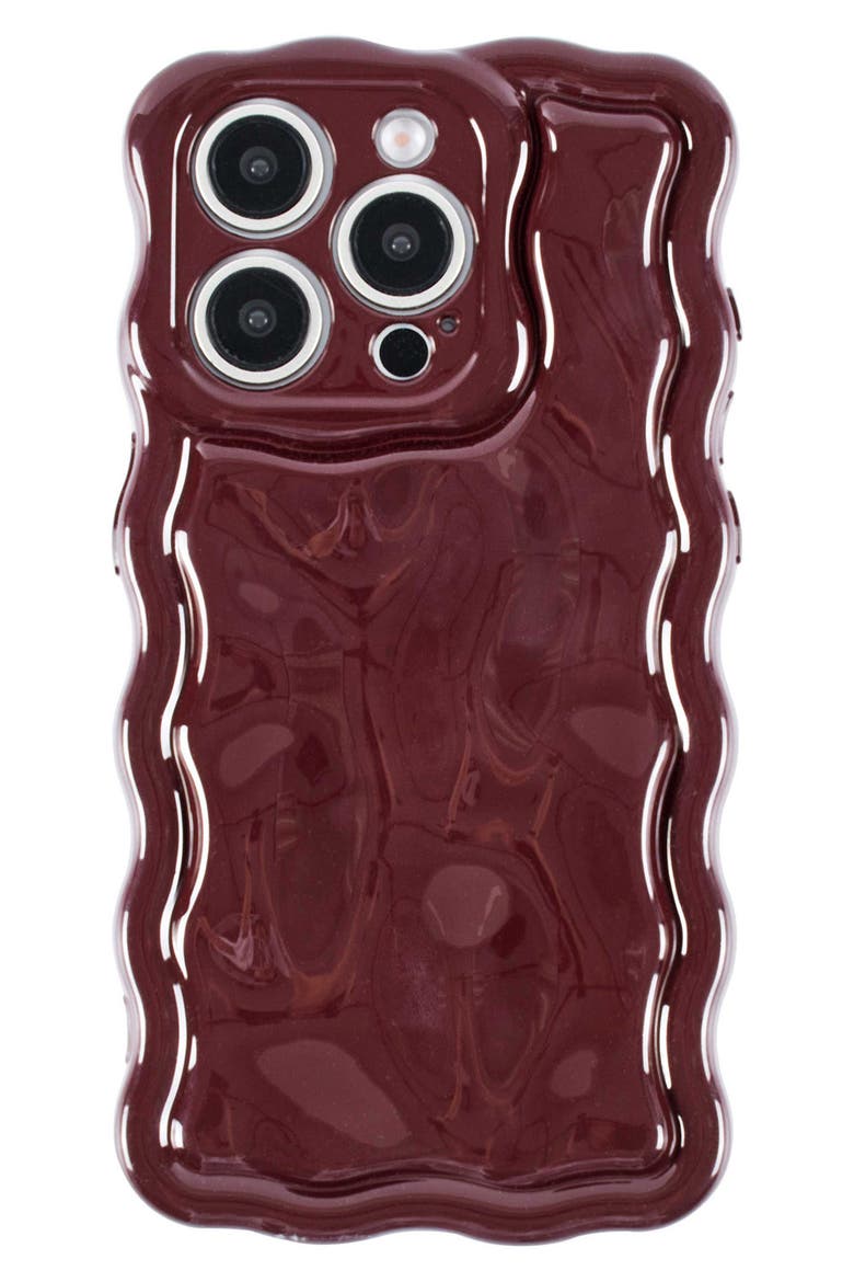 Meteorite Wavy iPhone 15 Pro Phone Case, Main, color, WINE