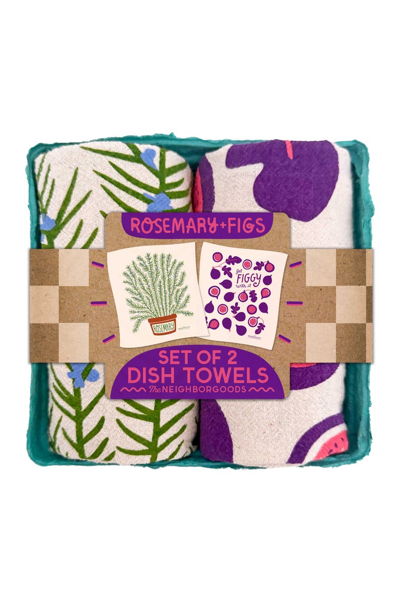 The Neighborgoods Rosemary + Figs - Dish Towel Set of 2, Main, color, NO COLOR