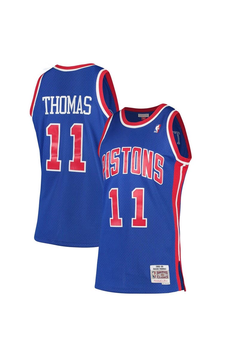 Mitchell & Ness Men's Mitchell & Ness Isiah Thomas Blue Detroit Pistons 1988/89 Hardwood Classics Swingman Jersey, Main, color, Blue