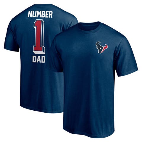 Men's Fanatics Branded Navy Houston Texans #1 Dad T-Shirt