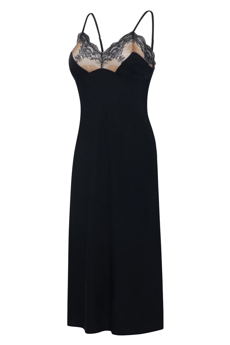 Lacestruck Sleep Slipdress, Alternate, color, TIRAMISU TAN/ BLACK CAVIAR
