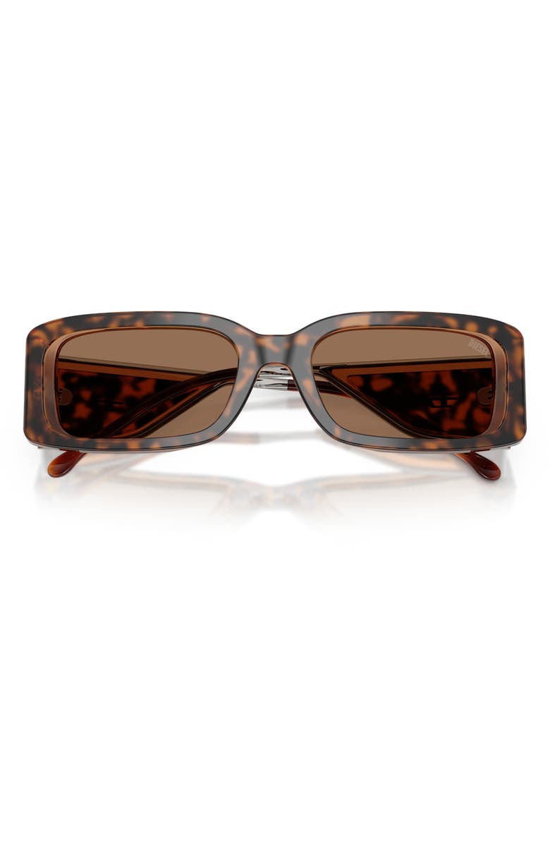 DIESEL<sup>®</sup> 53mm Rectangular Sunglasses, Alternate, color, Bilayer Havana / Dark Brown