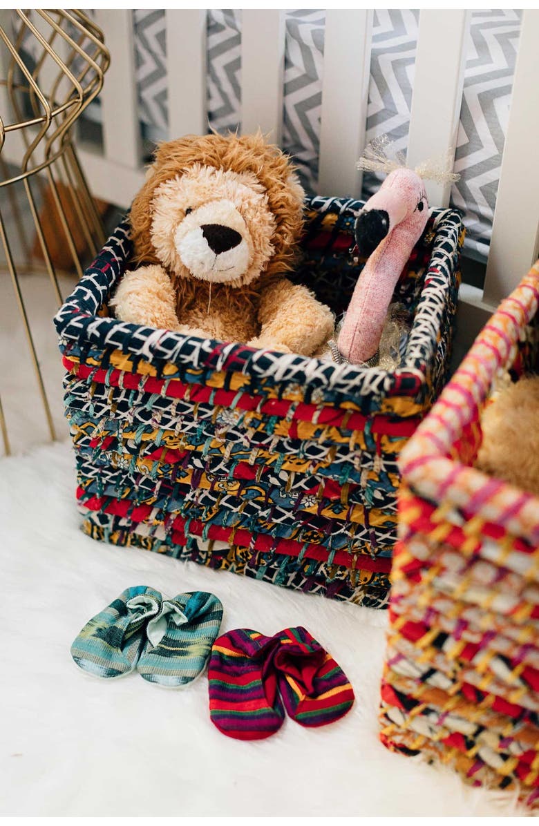 Ten Thousand Villages Sari Storage Basket 10H, Alternate, color, Brown