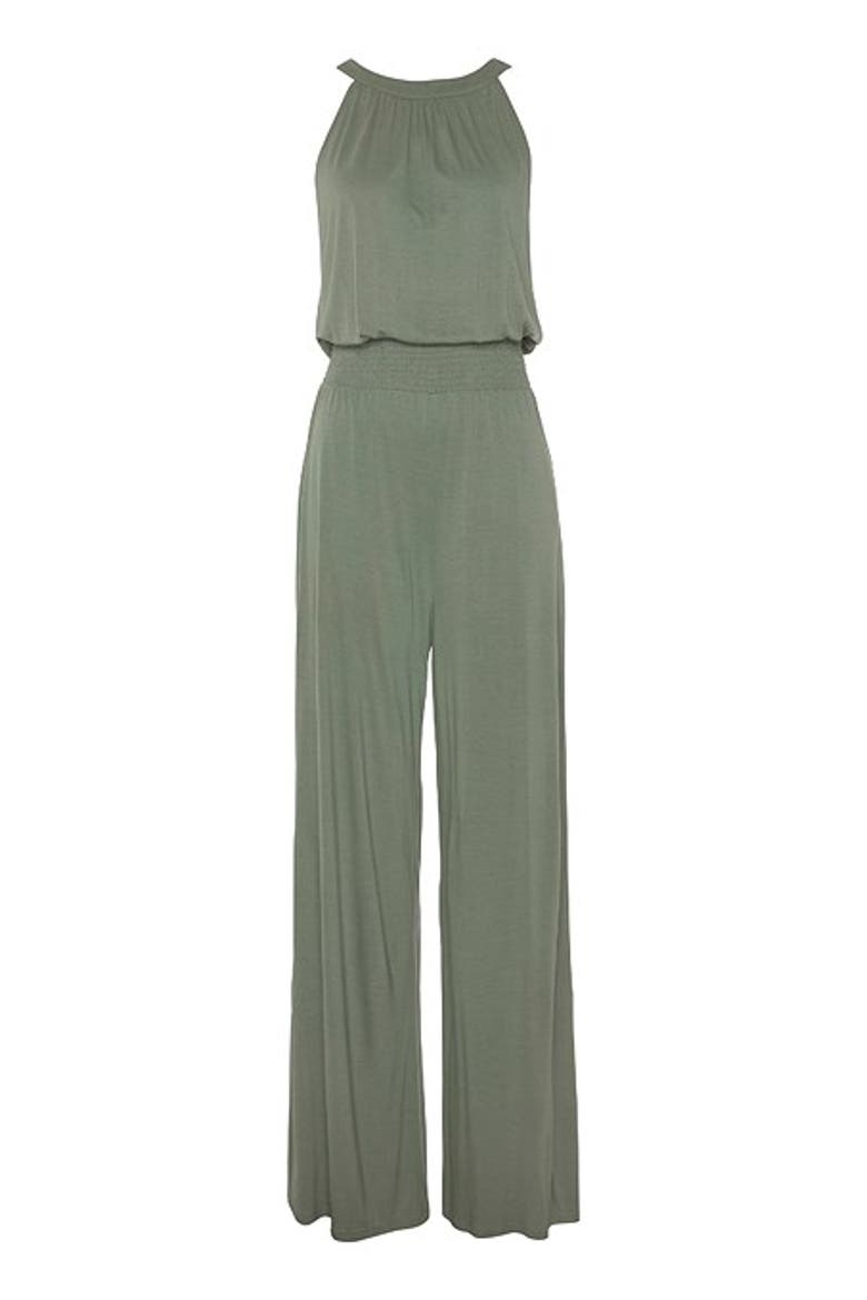 Women's Halter Neck Jumpsuit, Alternate, color, Khaki