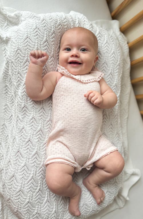 L'ovedbaby Pointelle Organic Cotton Bubble Romper In Cotton Candy