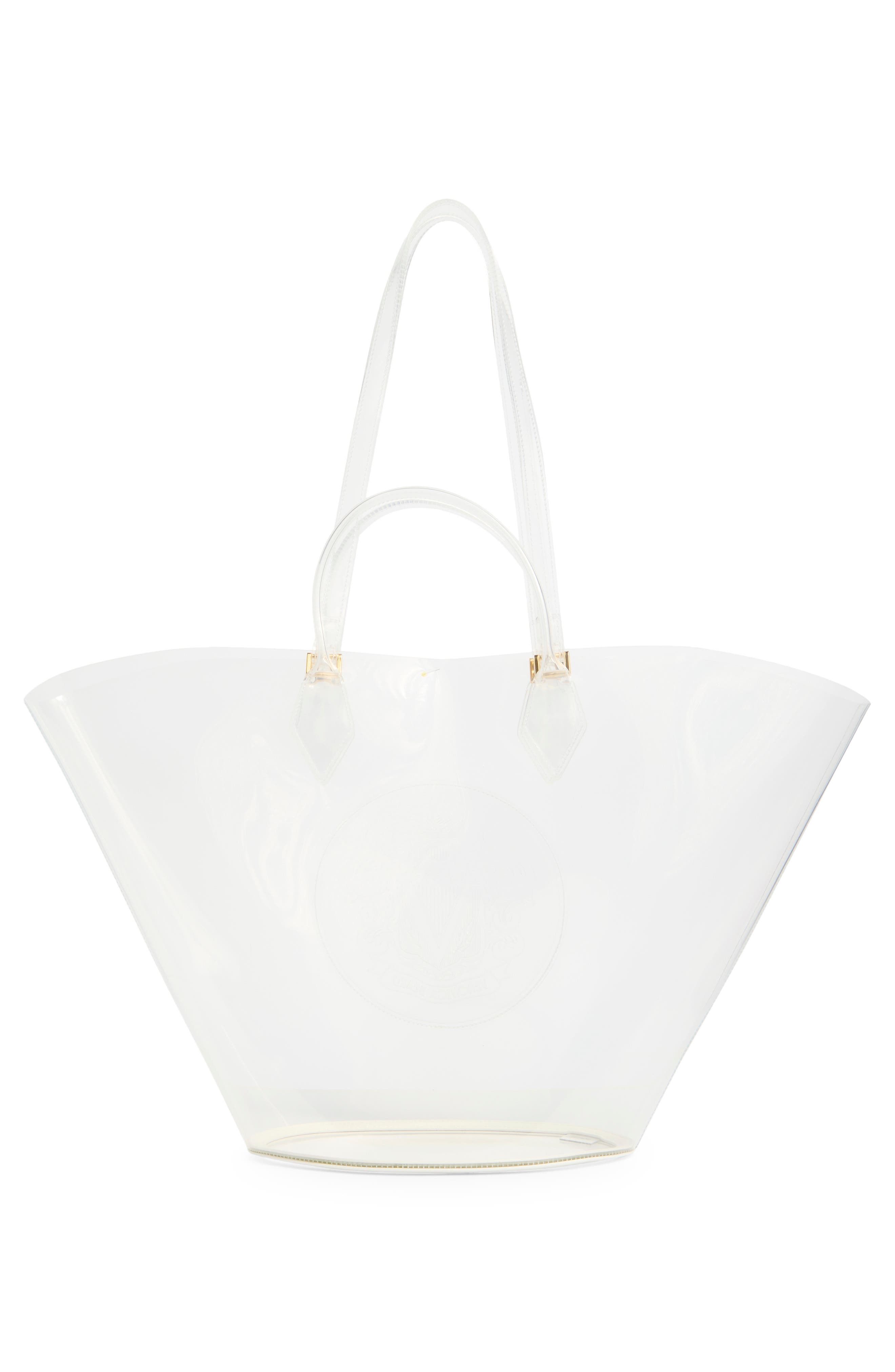 Veronica Beard Large The Crest Clear Tote, Alternate, color, Transparent