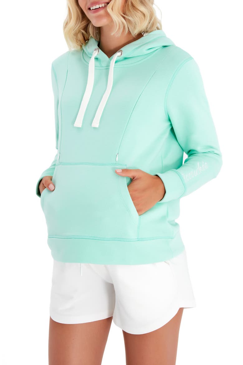 Iconic Maternity/Nursing Hoodie, Alternate, color, ACCOUCHE GREEN