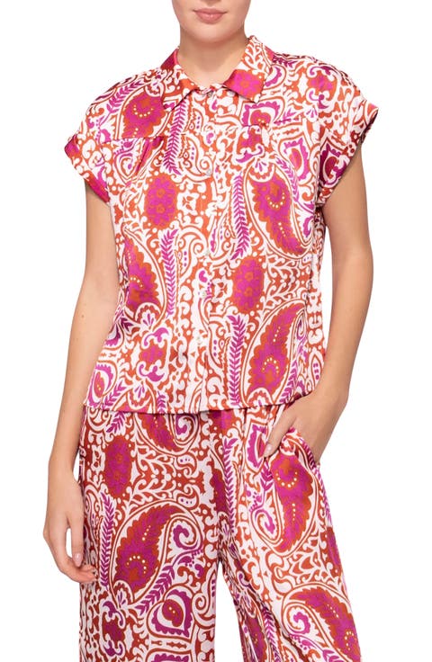 Satin Button-Up Shirt