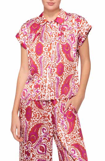 MELLODAY Satin Button-Up Shirt