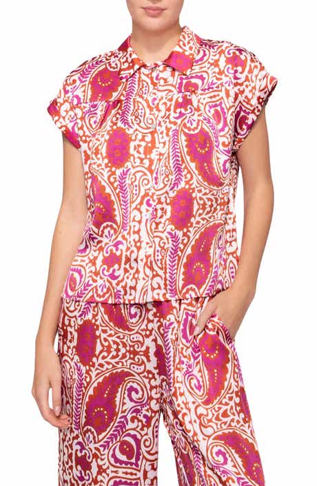 MELLODAY Satin Button-Up Shirt