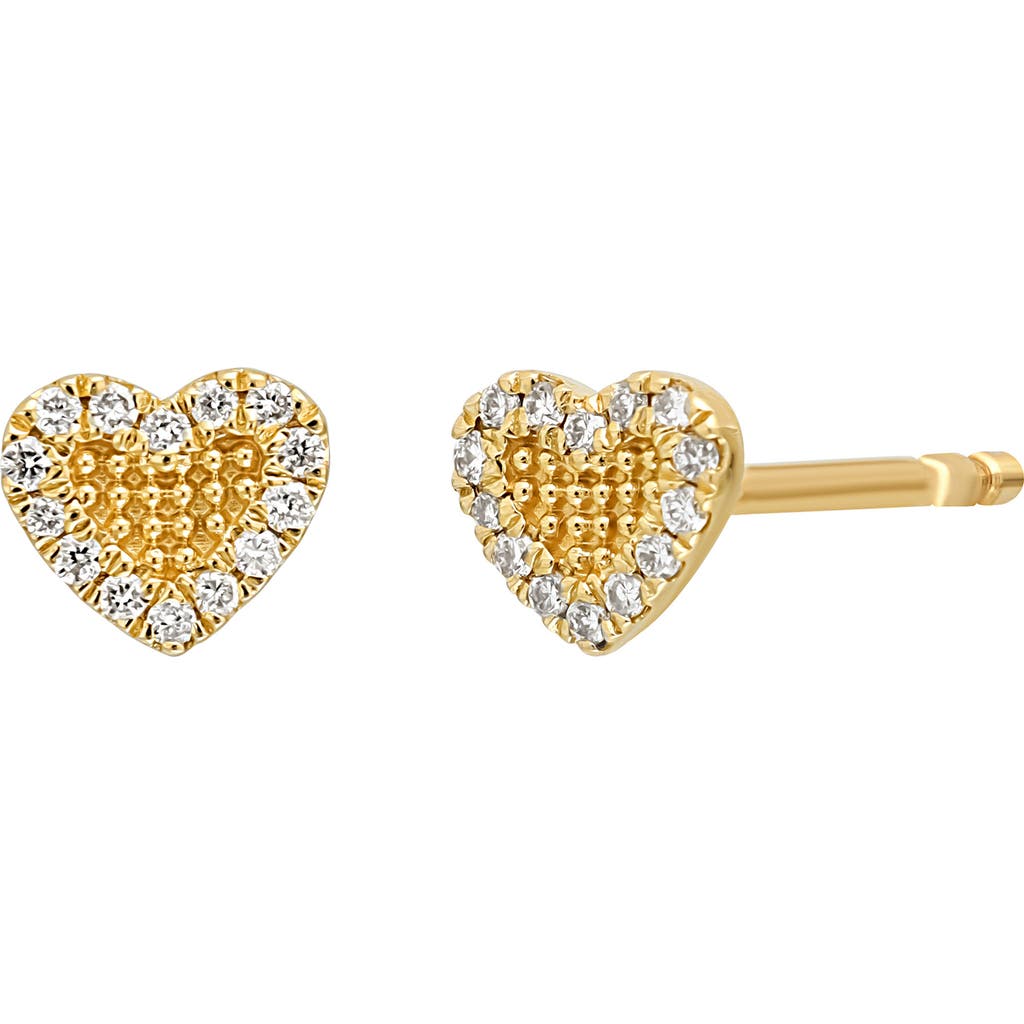 Bony Levy Kiera Beaded And Diamond Heart Stud Earrings In 18k Yellow Gold