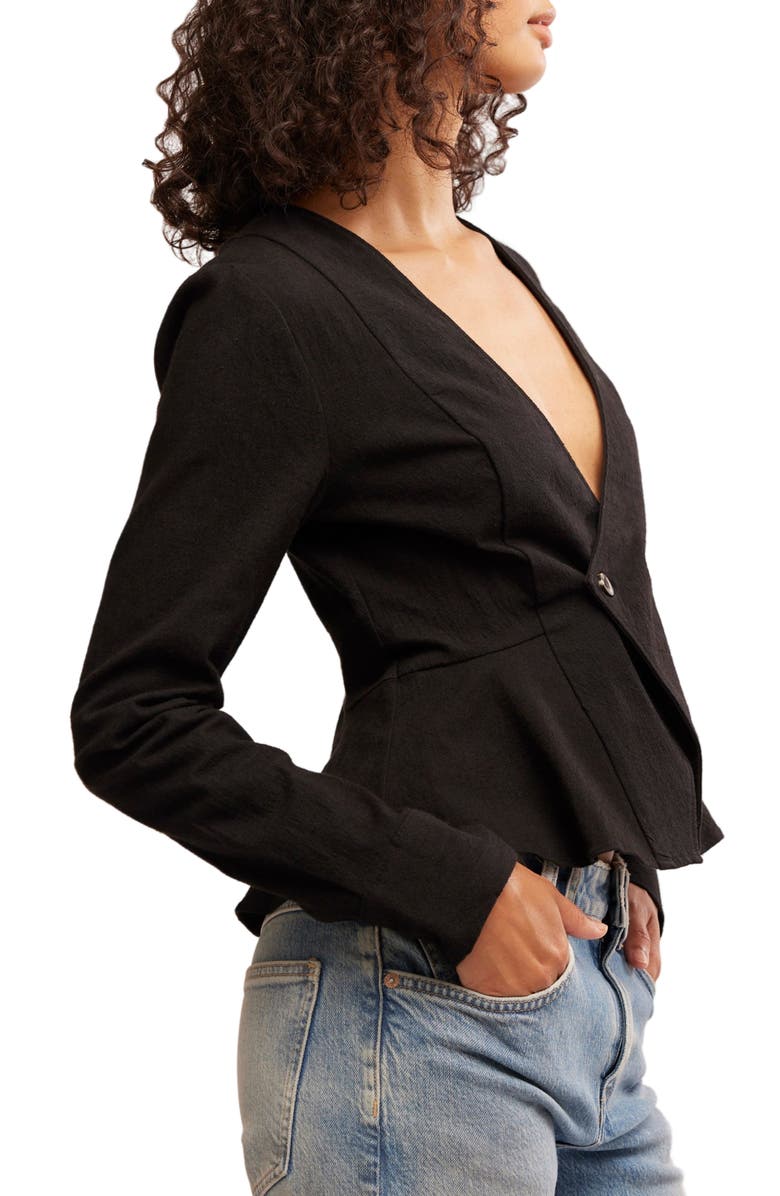 Free People City Life Button-Up Shirt, Alternate, color, Black