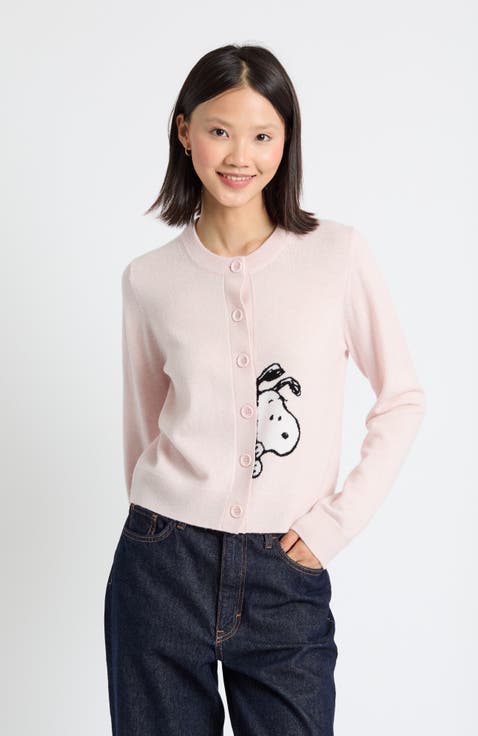 Wool-Cashmere Sneeky Snoopy Cardigan