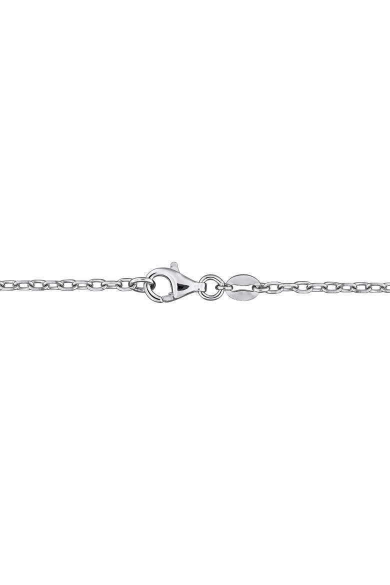 Multi Lab-Created Gemstone Charm Necklace, Alternate, color, Sterling Silver